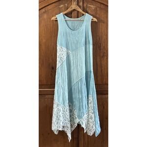 Women's Vine Street Long Crinkle Dress Sleeveless Sz Small Gorgeous Detail
